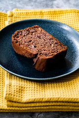 Healthy Organic Homemade Vegan Dessert Mexican Brownie with Kidney Beans. Gluten Free and No Sugar Free.