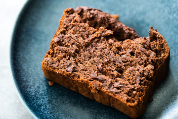 Healthy Organic Homemade Vegan Dessert Mexican Brownie with Kidney Beans. Gluten Free and No Sugar Free.