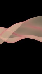 Abstract wave. Scarf. Bright ribbon on black background. Abstract smoke. Raster air background. Vertical image orientation. 3D illustration