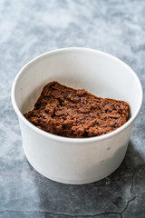 Take Away Healthy Organic Homemade Vegan Dessert Mexican Brownie with Kidney Beans. Gluten Free and No Sugar Free in Plastic Box Package Container.