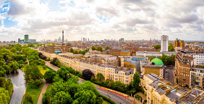 Aerial View Of Regents Park In London, UK