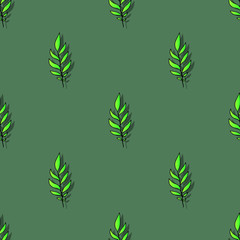 abstract seamless background with plants fabric print vector illustration