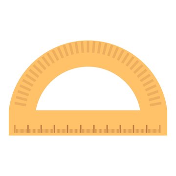 Wood protractor icon. Cartoon of wood protractor vector icon for web design isolated on white background