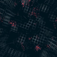 Big data vizualization. Future concept. 3D illustration. Plexus structure. Futuristic infographics. Suitable for illustration of block chain technology, social network or business analytics reports.