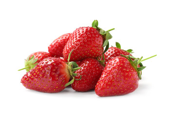 Delicious fresh ripe strawberries isolated on white