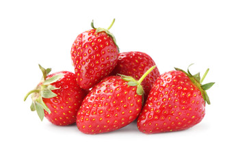 Delicious fresh ripe strawberries isolated on white