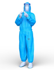 クリーンウェアを着た男性