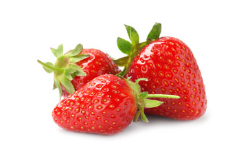 Delicious fresh ripe strawberries isolated on white