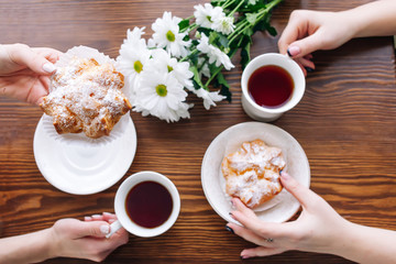 Appetizing dessert on a beautiful background