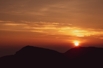 Obraz premium 久住山の朝焼け