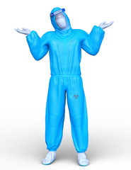 クリーンウェアを着た男性