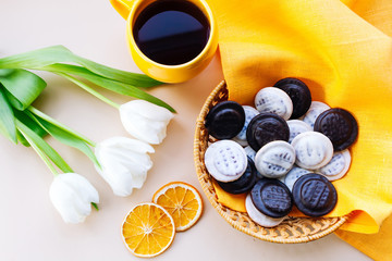 Appetizing dessert on a beautiful background