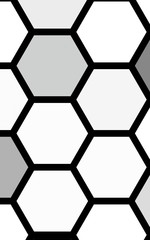 White honeycomb with a gradient color. Isometric geometry. 3D illustration