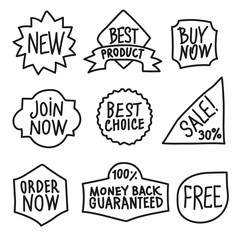 Fototapeta premium black outline tags
