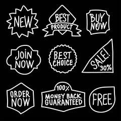 Fototapeta premium black outline tags
