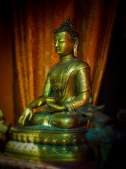 Brass buddha statue