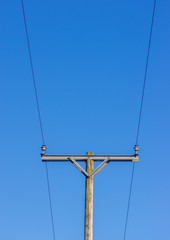 Power Lines on wooden pole