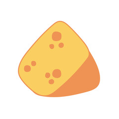 cheese portion hand draw style icon