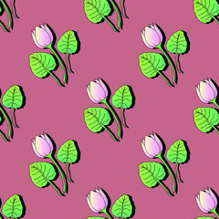 abstract seamless background with plants fabric print vector illustration