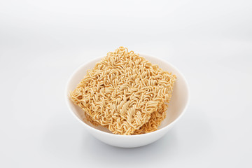 Instant Noodles In a white bowl