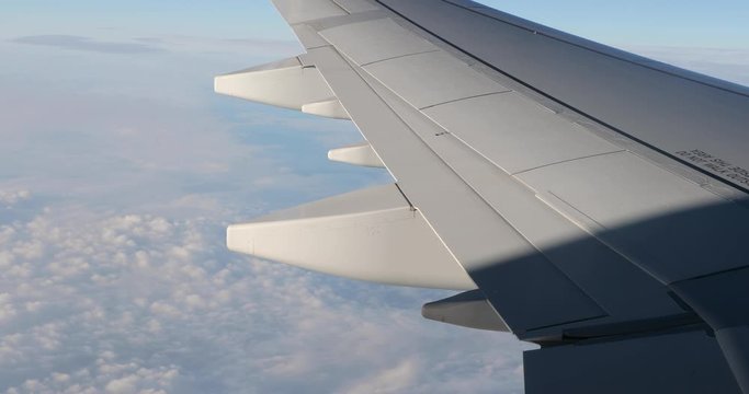 View from plane window dat high altitude