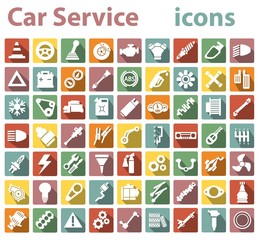 Auto parts. Set of icons. Repair and service of the car. Stock vector.
