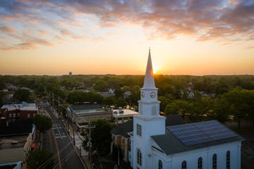 Aerial Drone Sunrise of Hightstown New Jersey 