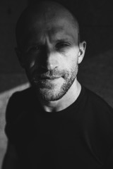 Portrait of the positive hero man