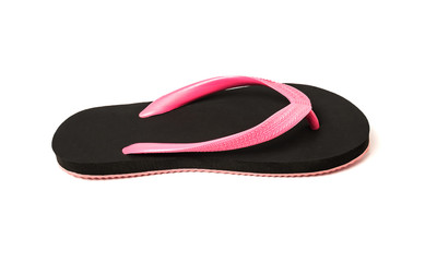 close-up pink sandal isolated on white background.