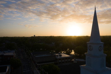 Aerial Drone Sunrise of Hightstown New Jersey 