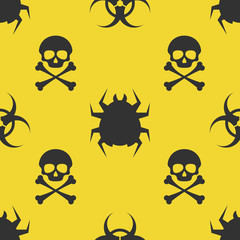 Biohazard seamless pattern. Sign of biological threat. Radiation. 