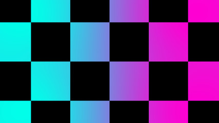 New pink & cyan checker board abstract background