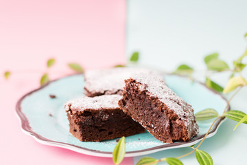 freshly baked brownie cookies Creative bakery concept.