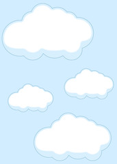 Abstract kawaii Clouds cartoon on blue sky background. Concept for children and kindergartens or presentation	
