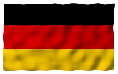 Flag of Germany. Wide format 3D illustration. State symbol of the Federal Republic of Germany. 3D rendering