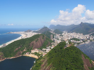 Fototapeta na wymiar Rio de Janeiro, Brazil - 03/06/2020: View on the city from the Sugarloaf Mountain