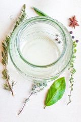 aromatic herbs - sage, rosemary, bay leaf, basil, oregano, mint, thyme, cloves, anise