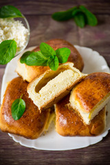 sweet homemade baked cakes with cottage cheese