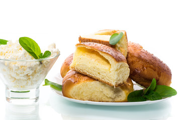 sweet homemade baked cakes with cottage cheese