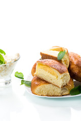 sweet homemade baked cakes with cottage cheese