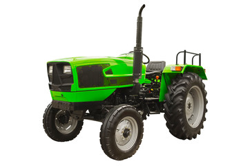 Small agricultural tractor isolated on a white background