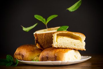 sweet homemade baked cakes with cottage cheese