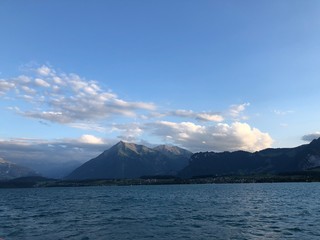 Mountains and blue sky in Switzerland