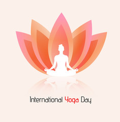 illustration of woman for 21 june-international yoga day web banner EPS10 vector.