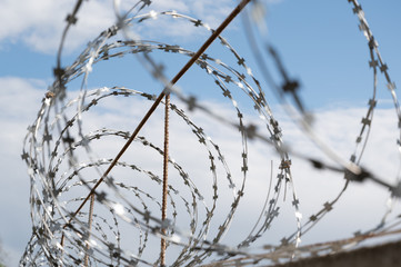 Round barbed protecting the forbidden area
