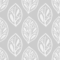 Keuken foto achterwand Scandinavische stijl Vector naadloos patroon in Scandinavische stijl met bladeren