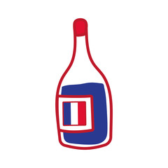 wine bottle hand draw style icon