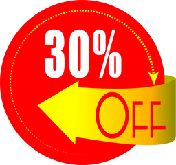 30 Percentage  Off Discount Offer sale Vector Graphics