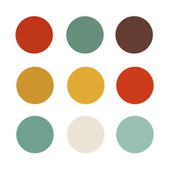 a retro-style color palette for use in illustrations. Vector