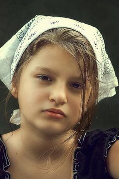 Close-up Portrait Of Teenage Girl Wearing Headscarf